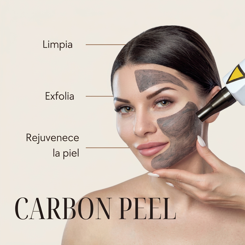 Aplicación de Hollywood Peel con mascarilla de carbón