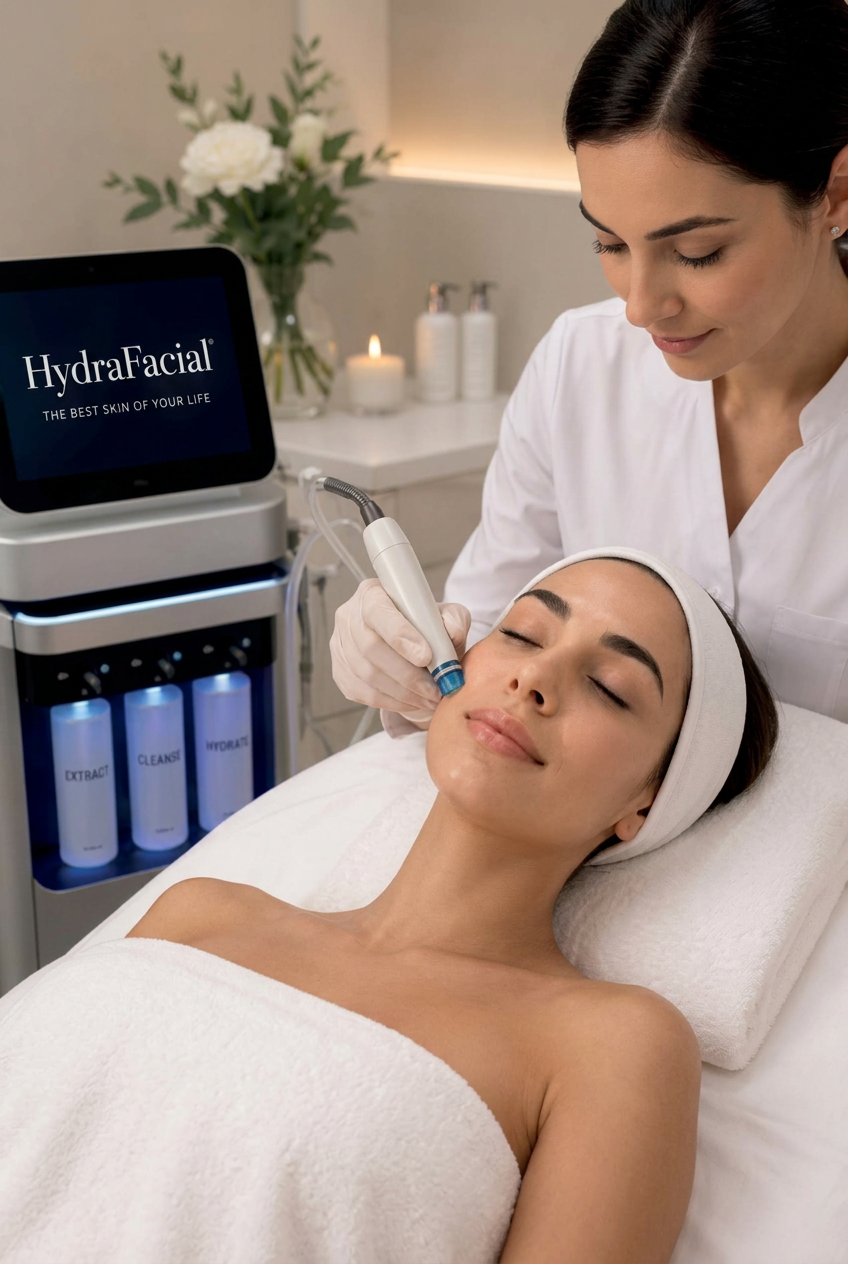 Aplicación de tratamiento facial profesional en spa
